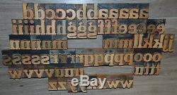 79 2 Bois Typo Blocs D'impression Type De Minuscules Alphabet