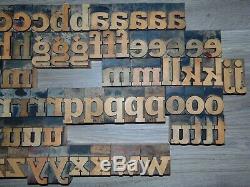 79 2 Bois Typo Blocs D'impression Type De Minuscules Alphabet