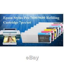 7pcs / Set Epson Recharge Des Cartouches D'encre Epson Stylus Pro 9600 7600