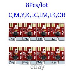 8Pcs Puce Permanente pour Cartouche Mimaki JV33 CJV30 SS21 C/M/J/N/LC/LM/LK/OR