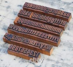 A-z + 0-9 Alphabet 1.06 Blocs D'impression De Presse-lettres Type Imprimante Vieux Millésime