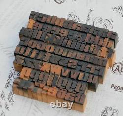 A-z Alphabet 0.55 Presse-lettres Blocs D'impression En Bois Type D'imprimante Vintage