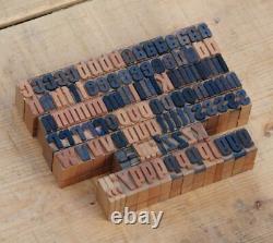 A-z Alphabet 0.55 Presse-lettres En Bois Blocs D'impression En Bois Type Imprimante Vintage
