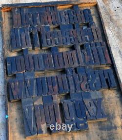 A-z Alphabet 5.31 Presse-lettres Blocs D'impression En Bois Type Imprimante Vintage Rare