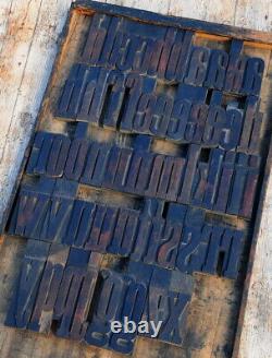 A-z Alphabet 5.31 Presse-lettres Blocs D'impression En Bois Type Imprimante Vintage Rare