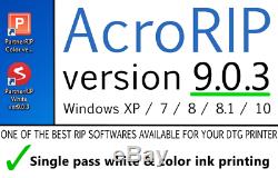 Acrorip V 9.0.3 2017 Imprimante Dtg Acro Rip Logiciel D'impression Epson R3000 Sc- P600