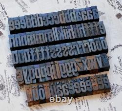 Alphabet A-z 1.61 blocs d'impression en bois de typographie en bois Vintage