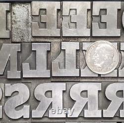 Alphabets Vintage Metal Letterpress Type 60pt Stymie Black B94 15# 
<br/> 
<br/>Alphabets Vintage Métal Caractères d'Imprimerie 60pt Stymie Noir B94 15#