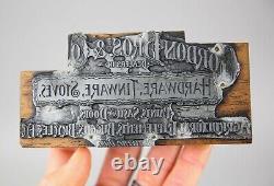 Ancêtre Gordon Bros Hardware Store Bicyclettes Buggies Printing Block Letterpress