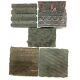Ancien Lot De 5 Blocs D'impression Traditionnels En Bois Sculpté À La Main / Tissu