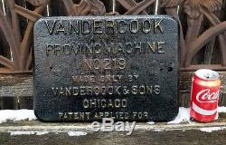 Années 1930, Vandercook, Fils, Vieux, Style, Proving, Machine 219, Chicago, Fer, Plaque, Porte