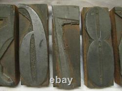 Antique 0-9 Numéros 4 Letterpress Art Deco Wood/metal Block Type Set Impression
