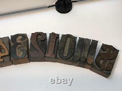 Antique 1890's Letterpress Printing Wood Type 2 Nombres 0 9 Set Rare Compleat