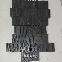 Antique 2 Blocs D’impression De Type Bois Letterpress Alphabet Uppercase Letters Lot5