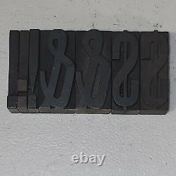 Antique 2 Blocs D’impression De Type Bois Letterpress Alphabet Uppercase Letters Lot5
