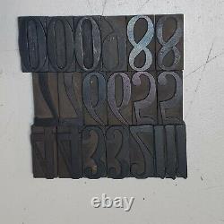 Antique 2 Blocs D’impression De Type Bois Letterpress Alphabet Uppercase Letters Lot6