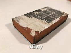 Antique Us Postage Stamp Die Copper & Plaque D'impression En Bois 4c Lincoln