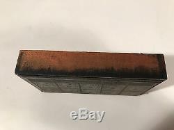 Antique Us Postage Stamp Die Copper & Plaque D'impression En Bois 4c Lincoln