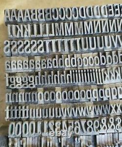Antique Vtg 36pt Narrow Extended Sans Serif Letterpress Type D'impression Letter Set