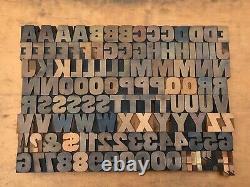 Antique Vtg Hamilton Bois Letterpress Type D'impression Bloc A-z Lettres Comp Set