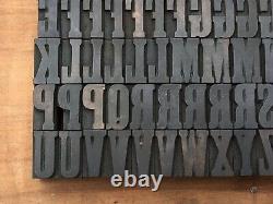 Antique Vtg Hamilton Clarendon Wood Letterpress Print Type Block A-z Letters Set