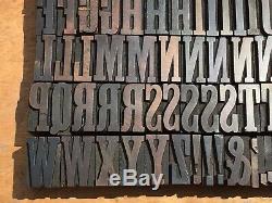 Antique Vtg Vanderburgh & Wells Bois Letterpress Type D'impression Bloc A-z Set Lettre