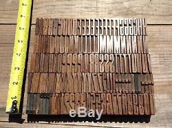 Antique Vtg Wood Letterpress Type D'impression Bloc Lot A - Z Lettres # 's Lot Complet