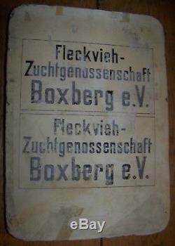 Antiquité Boxberg Allemagne Elevage Coop Impression Litho Lithographic Stone Allemand