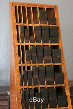 Antiquité Cabinet Imprimantes Mobilier Typographie En Bois Bloc Box Cubby Industriel