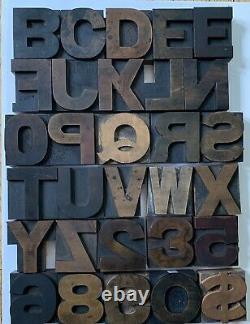 Assortiment Vintage Letterpress Type De Bois Blocs D'impression 2 5/8. 16 Pica
