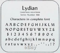 Atf 18 Letterpress Type Pt Lydian Police Complète Nouvelle