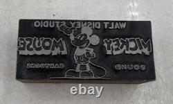 Bloc d'impression en bois VTG Walt Disney Studios Mickey Mouse années 1930