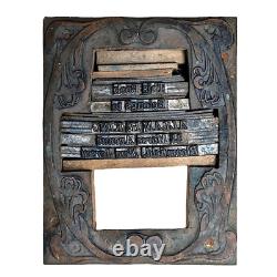 Bloc d'impression en typographie Ex Libris Art Nouveau Border