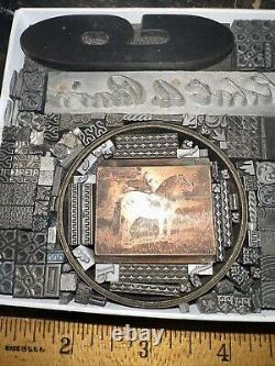 Bloc d'impression, plomb, bordures ornementales, variété de dingbats, magnifique! #OX