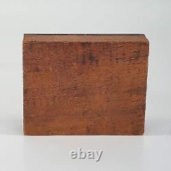 Bloc d'impression rare en bois avec face en cuivre Boston House Vintage