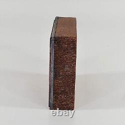 Bloc d'impression rare en bois avec face en cuivre Boston House Vintage