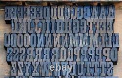 Bloc d'impression sur bois en relief 191 pcs 1,18 de hauteur, type d'alphabet en bois ABC