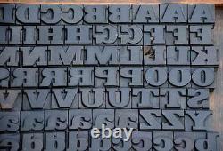 Bloc d'impression sur bois en typographie 182pcs, hauteur de 1,06 pouce, lettres en bois de l'alphabet.