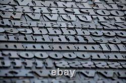 Bloc d'impression sur bois en typographie 182pcs, hauteur de 1,06 pouce, lettres en bois de l'alphabet.