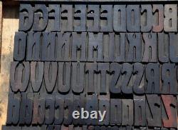 Bloc de bois pour impression en typographie Art Nouveau 164 pièces 2,48 pouces de hauteur, type en bois ABC