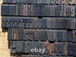 Bloc de bois pour impression en typographie Art Nouveau 164 pièces 2,48 pouces de hauteur, type en bois ABC