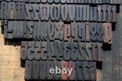 Bloc de bois pour impression en typographie Art Nouveau 164 pièces 2,48 pouces de hauteur, type en bois ABC