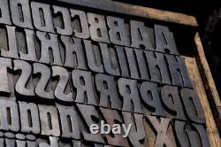 Bloc de bois pour impression en typographie Art Nouveau 164 pièces 2,48 pouces de hauteur, type en bois ABC