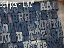 Blocs D'impression En Bois De Presse-lettres 334pcs 1.42 Haut Alphabet Type Bois Type Abc