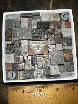 Blocs d'impression Ornements de bordures en plomb et cuivre Dingbats. Belle variété ! 3