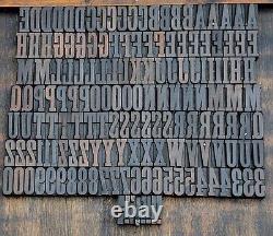 Blocs d'impression en bois en relief 158 pcs alphabet en bois de 1,61 pouce de hauteur type en bois