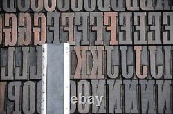 Blocs d'impression en bois en relief 158 pcs alphabet en bois de 1,61 pouce de hauteur type en bois