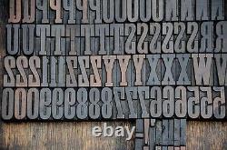 Blocs d'impression en bois en relief 158 pcs alphabet en bois de 1,61 pouce de hauteur type en bois