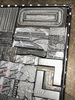 Blocs d'impression plombés, frontières ornementales, dingbats variés et beaux!