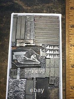 Blocs d'impression plombés pour bordures ornementales Dingbats Belle variété Magnifique! C7